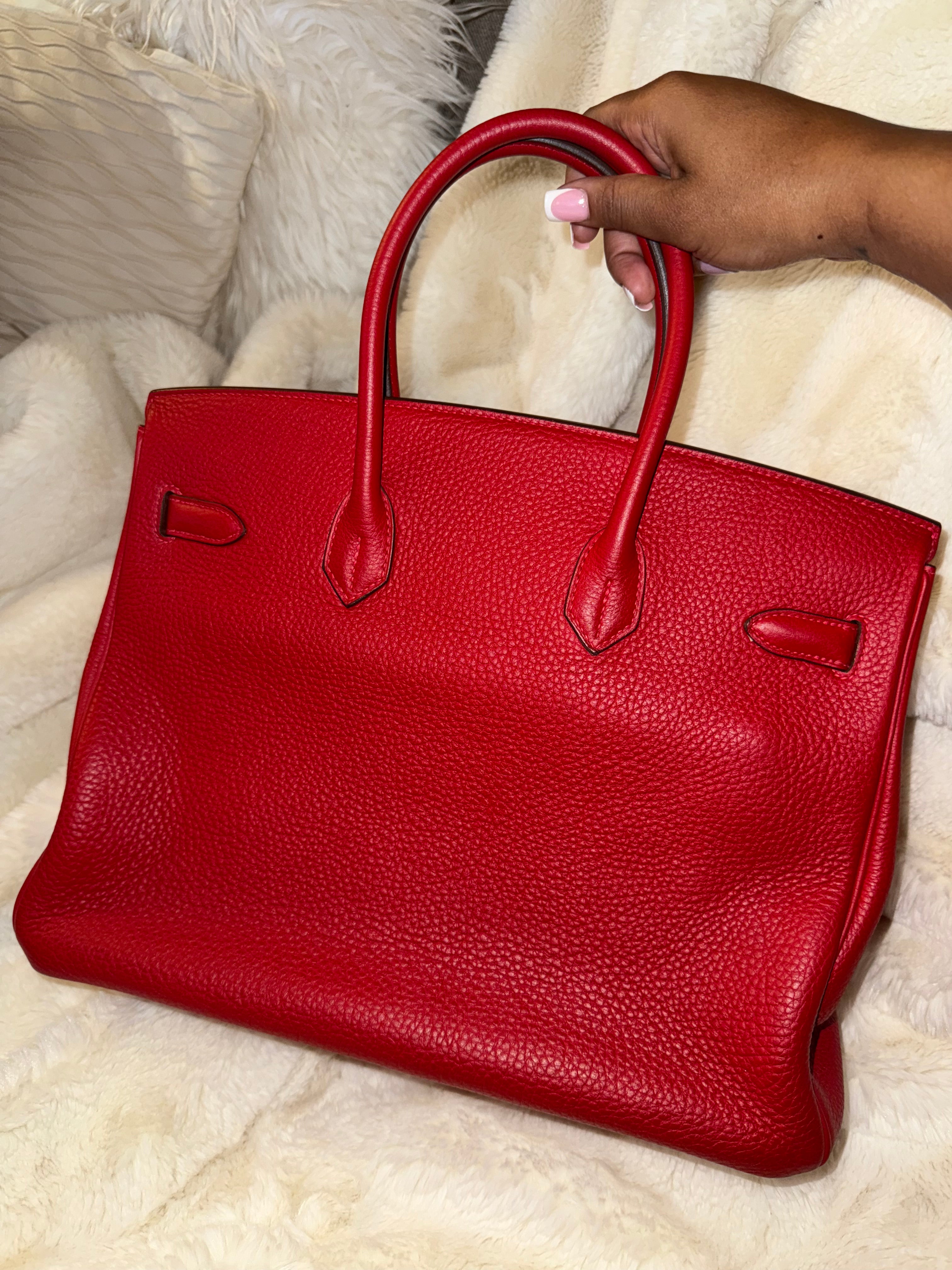 BIRKIN Red 35, Togo, Palladium Hardware, interior color: red