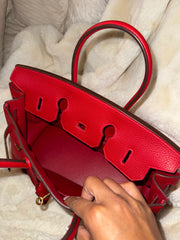 BIRKIN Red 35, Togo, Palladium Hardware, interior color: red